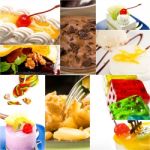 Dessert Cake And Sweets Collection Collage Stock Photo