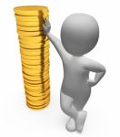 Character Finance Indicates Figures Money And Wealth 3d Renderin Stock Photo