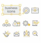 Thin Line Icons Set, Linear Symbols Set, Business Stock Photo