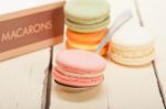 Colorful French Macaroons Stock Photo