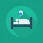 Medical Flat Icon. Hospital Bed Stock Photo