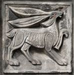 Old Bas-relief Of Fairytale Hare Stock Photo