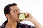 Man Eating Apple Stock Photo