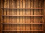 Wood Shelf On Wood Wall Stock Photo