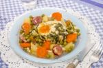 Traditional Green Peas With Egg Stock Photo