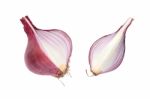 Shallots Still Life White Background Stock Photo