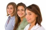 Smiling Teenage Girls Stock Photo