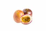 Passion Fruit Isolated On White Background Stock Photo