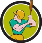 Baseball Player Batting Circle Cartoon Stock Photo