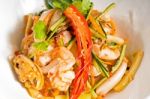 Fresh Seafood Thai Salad Stock Photo