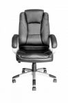 Black Leather Managers Office Swivel Chair Stock Photo