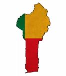 Benin Map On Benin Flag Drawing ,grunge And Retro Flag Series Stock Photo