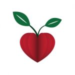 Heart Love Young Plant Flat Icon  Illustration Stock Photo