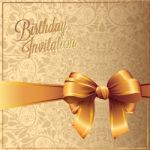 Happy Birthday  Glod Color Card And Background Design Stock Photo