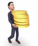 Finance Character Represents Business Person And Trading 3d Rend Stock Photo
