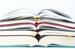 Stack Of Open Books Stock Photo