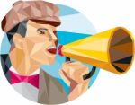 Movie Director Bullhorn Low Polygon Stock Photo