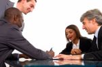 Employer Signing The Contract Stock Photo