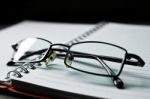 Eyeglasses On Diary Stock Photo