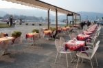 Cafe With No Customers Out Of Season At Como Stock Photo