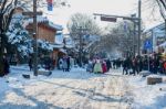 Jeonju, South Korea - Jan 24: Jeonju Traditional Korean Village,traditional Korean Style Architecture And Tourists In Jeonju Traditional Korean Village On Jan 24, 2016 In Jeonju, South Korea Stock Photo