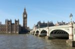 Westminster Bridge And Big Ben Stock Photo