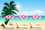 Paradise Beach.  Illustration Stock Photo