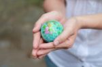 Globe In Hand Stock Photo