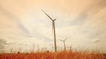 Wind Turbines Generating Electricity Stock Photo