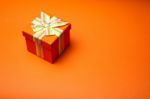 Orange Gift Box Stock Photo