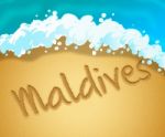 Maldives Holiday Shows Tropical Vacation 3d Illustration Stock Photo