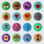 Valentine Icon Set  Illustration Stock Photo