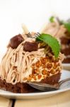 Chestnut Cream Cake Dessert Stock Photo