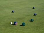 Isle Of Thorns, Sussex/uk - September 11 : Lawn Bowls Match At I Stock Photo