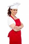 Smiling Female Chef Stock Photo