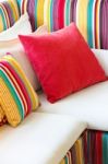 Multicolored Cushions Stock Photo