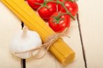 Italian Basic Pasta Ingredients Stock Photo