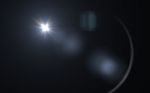 Abstract Digital Lens Flare In Black Background Horizontal Frame Stock Photo