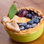 Decorated Homemade Shortcrust Pastry Berry Pie With Blueberries Stock Photo