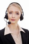 Call Center Woman Stock Photo