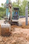 Excavator Bucket Digger Digging Stock Photo