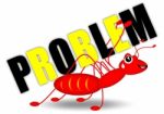 Red Ant With Problem Text Stock Photo