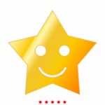 Smiling Star Icon .  Flat Style Stock Photo