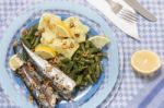 Portuguese Mackerel Fish Meal Stock Photo