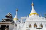 White Pagoda Architecture Of Northern Thailand Stock Photo