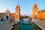 Venice Italy Arsenale Stock Photo