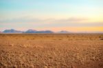 Sunset  At Sossus Dune Lodges In Namibia Stock Photo