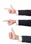 Businessman Three Hand Sign Stock Photo