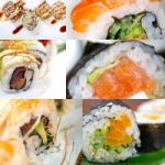 Japanese Sushi Collage Stock Photo