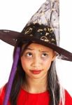 Girl Dressed As Witch Stock Photo